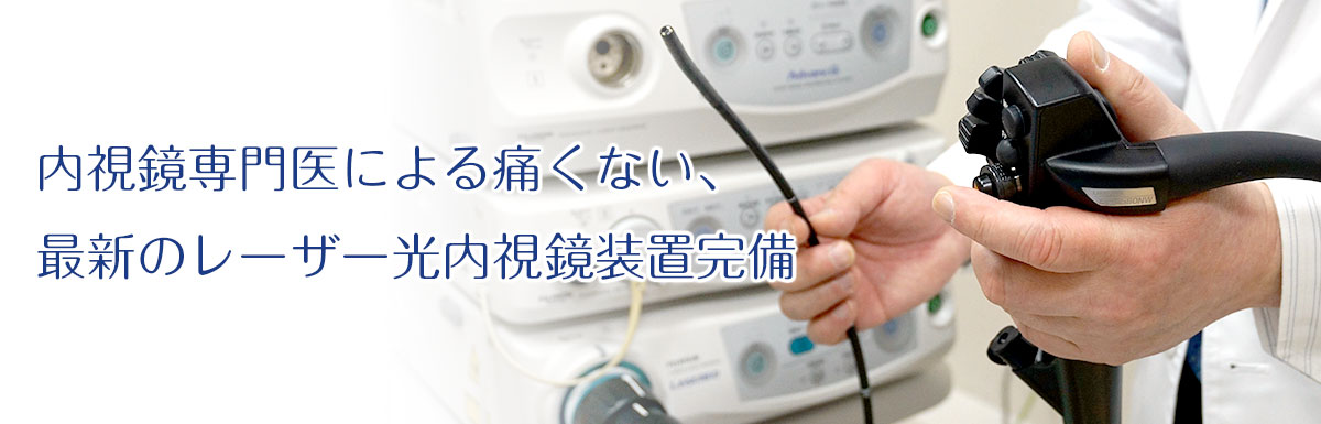内視鏡専門医による痛くない、恥ずかしくない検査最新のレーザー光内視鏡装置完備